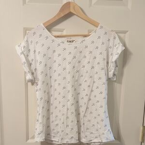 Circo White Short Sleeve Tee with Black Pattern